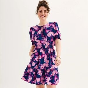 Draper James XXL Fit And Flare Puff Sleeve Mini Dress